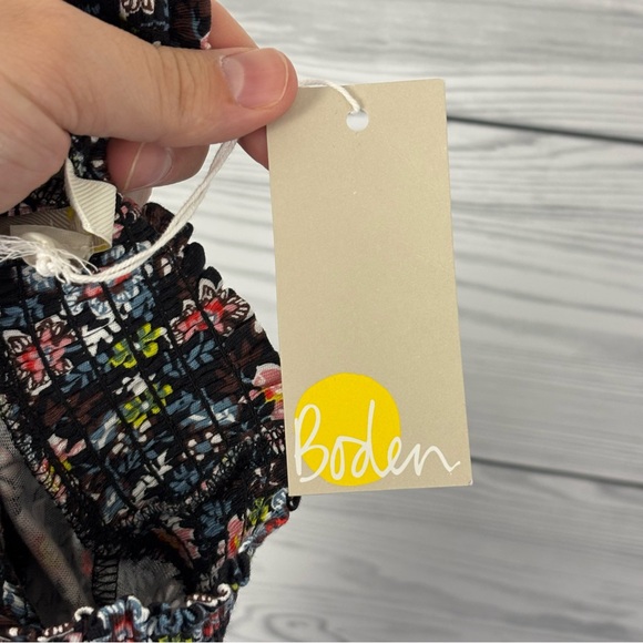 Boden Smocked Jersey Shift Dress Floral Print Multicolor NWT size 12 - Picture 12 of 13